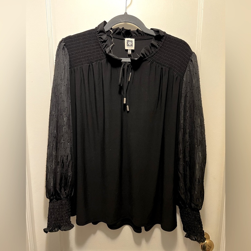 Bran New Anne Klein Black Blouse